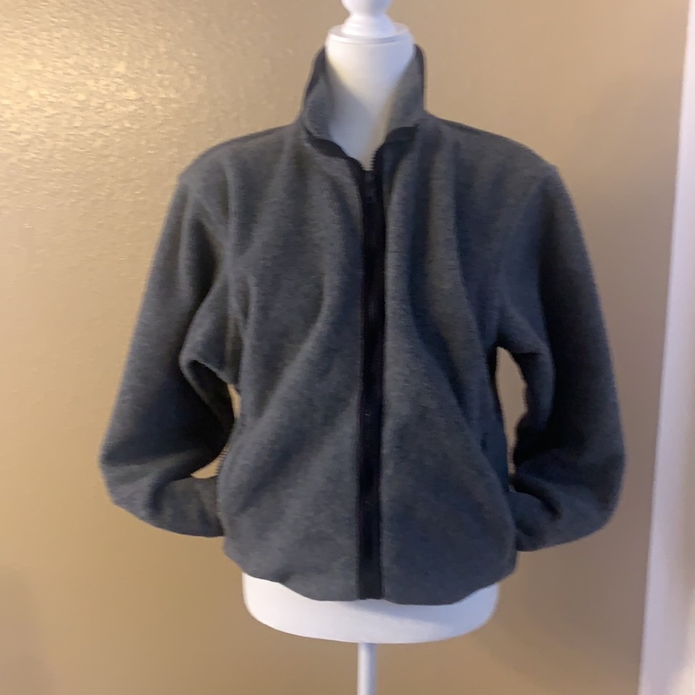 REI men’s gray fleece full zip jacket.  Sz: Small
